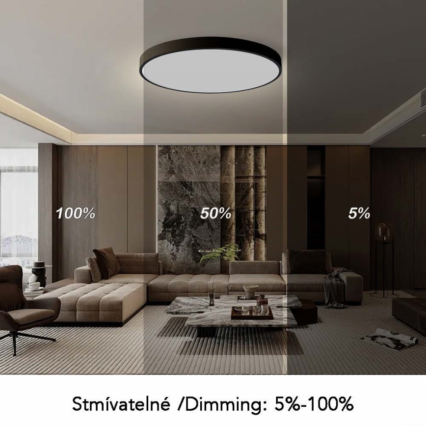 Immax NEO 07314L - Plafoniera LED dimmerabile SEMPLICI LED/128W/230V Ø 100 cm Wi-Fi Tuya nero + telecomando
