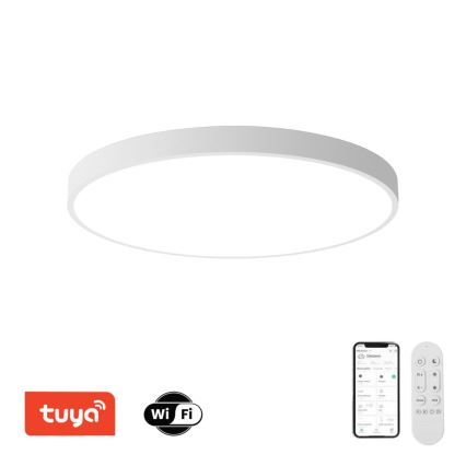 Immax NEO 07315L - Plafoniera LED dimmerabile SEMPLICI LED/96W/230V Ø 80 cm Wi-Fi Tuya bianco + telecomando