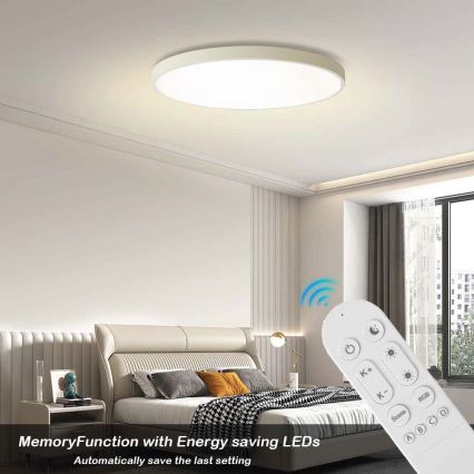 Immax NEO 07315L - Plafoniera LED dimmerabile SEMPLICI LED/96W/230V Ø 80 cm Wi-Fi Tuya bianco + telecomando