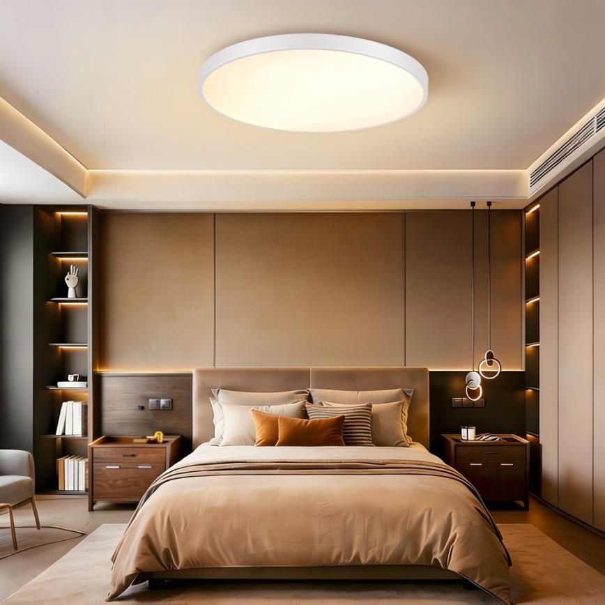 Immax NEO 07315L - Plafoniera LED dimmerabile SEMPLICI LED/96W/230V Ø 80 cm Wi-Fi Tuya bianco + telecomando