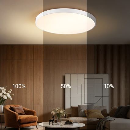 Immax NEO 07315L - Plafoniera LED dimmerabile SEMPLICI LED/96W/230V Ø 80 cm Wi-Fi Tuya bianco + telecomando