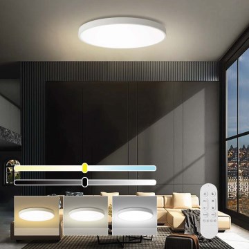 Immax NEO 07315L - Plafoniera LED dimmerabile SEMPLICI LED/96W/230V Ø 80 cm Wi-Fi Tuya bianco + telecomando