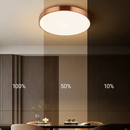 Immax NEO 07321L - dimmbare LED-Deckenleuchte NEO LITE SEMPLICI LED/36W/230V Ø 40 cm kupferfarben + Fernbedienung