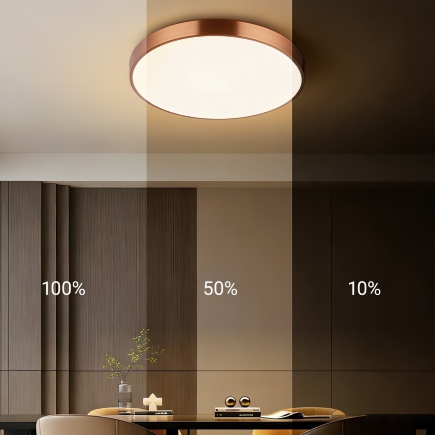 Immax NEO 07321L - dimmbare LED-Deckenleuchte NEO LITE SEMPLICI LED/36W/230V Ø 40 cm kupferfarben + Fernbedienung