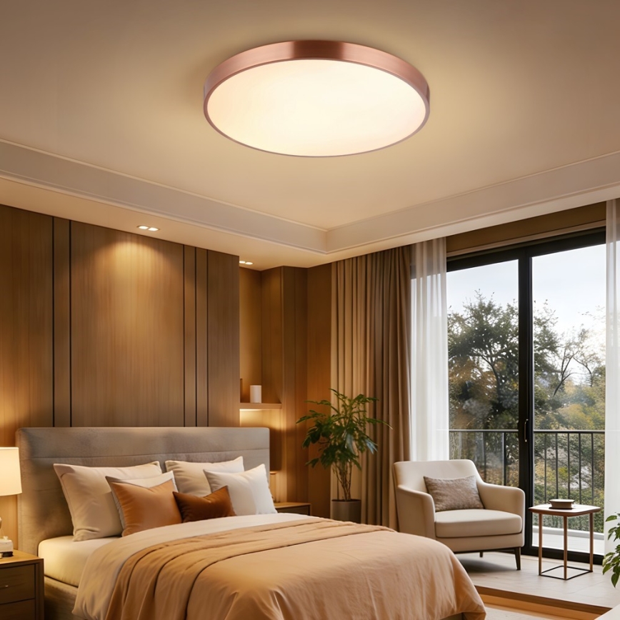 Immax NEO 07322L - dimmbare LED-Deckenleuchte NEO LITE SEMPLICI LED/60W/230V Ø 60 cm Tuya Roségold + Fernbedienung
