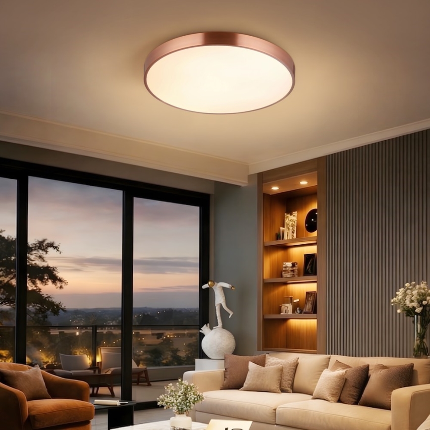 Immax NEO 07322L - dimmbare LED-Deckenleuchte NEO LITE SEMPLICI LED/60W/230V Ø 60 cm Tuya Roségold + Fernbedienung