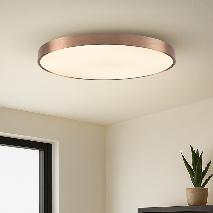 Immax NEO 07323L - Plafoniera dimmerabile a LED SEMPLICI LED/96W/230V Ø 80 cm Wi-Fi Tuya oro rosa + telecomando