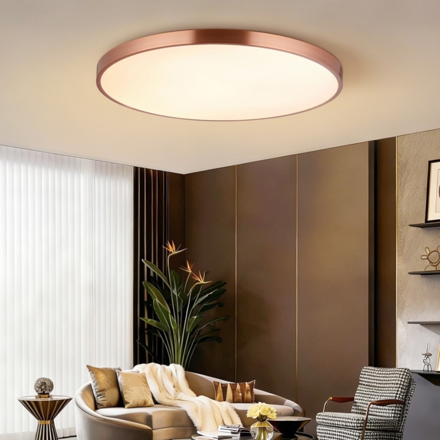 Immax NEO 07324L - Plafoniera dimmerabile a LED SEMPLICI LED/128W/230V Ø 100 cm Wi-Fi Tuya oro + telecomando