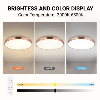 Immax NEO 07324L - Plafoniera dimmerabile a LED SEMPLICI LED/128W/230V Ø 100 cm Wi-Fi Tuya oro + telecomando