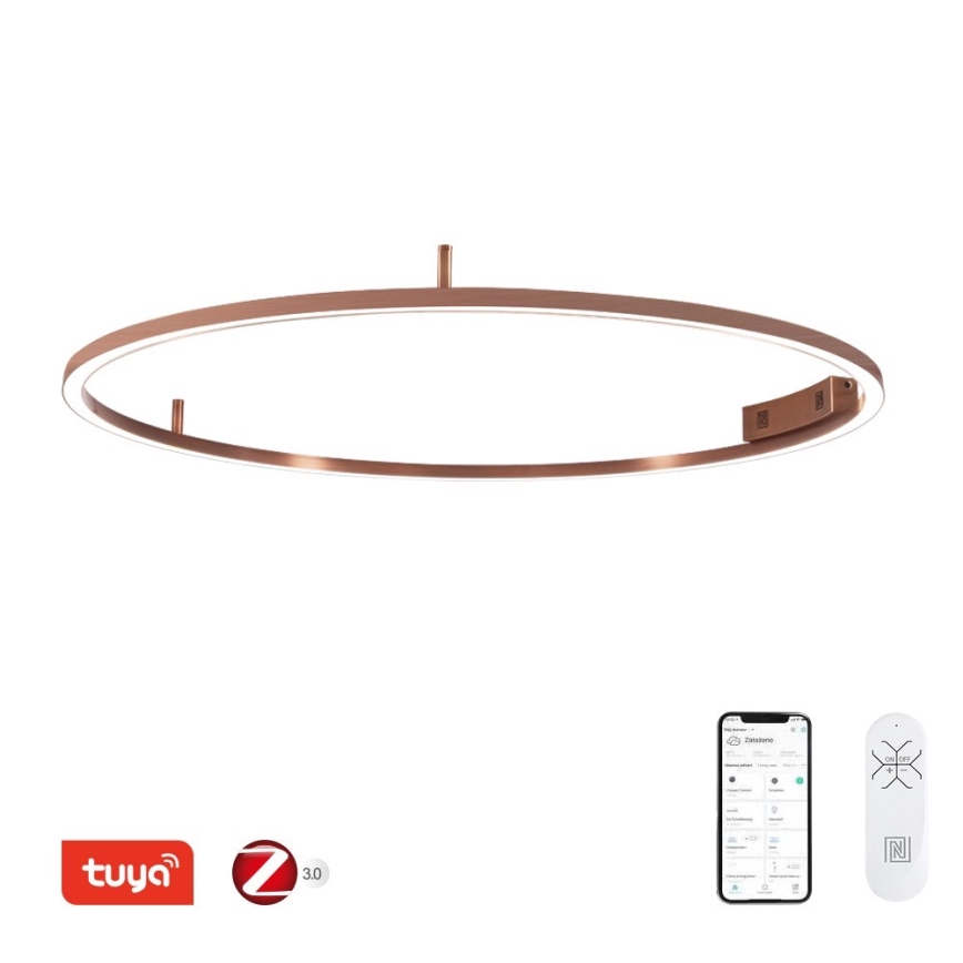 Immax NEO 07325-120C - Plafonnier LED dimmable FINO LED/72W/230V 120 cm Tuya or rose + télécommande