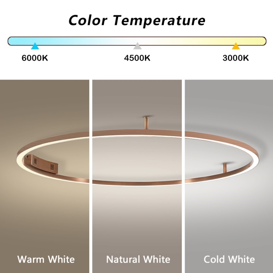 Immax NEO 07325-120C - Plafonnier LED dimmable FINO LED/72W/230V 120 cm Tuya or rose + télécommande