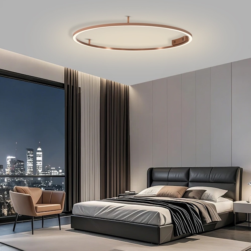 Immax NEO 07325-120C - Plafonnier LED dimmable FINO LED/72W/230V 120 cm Tuya or rose + télécommande