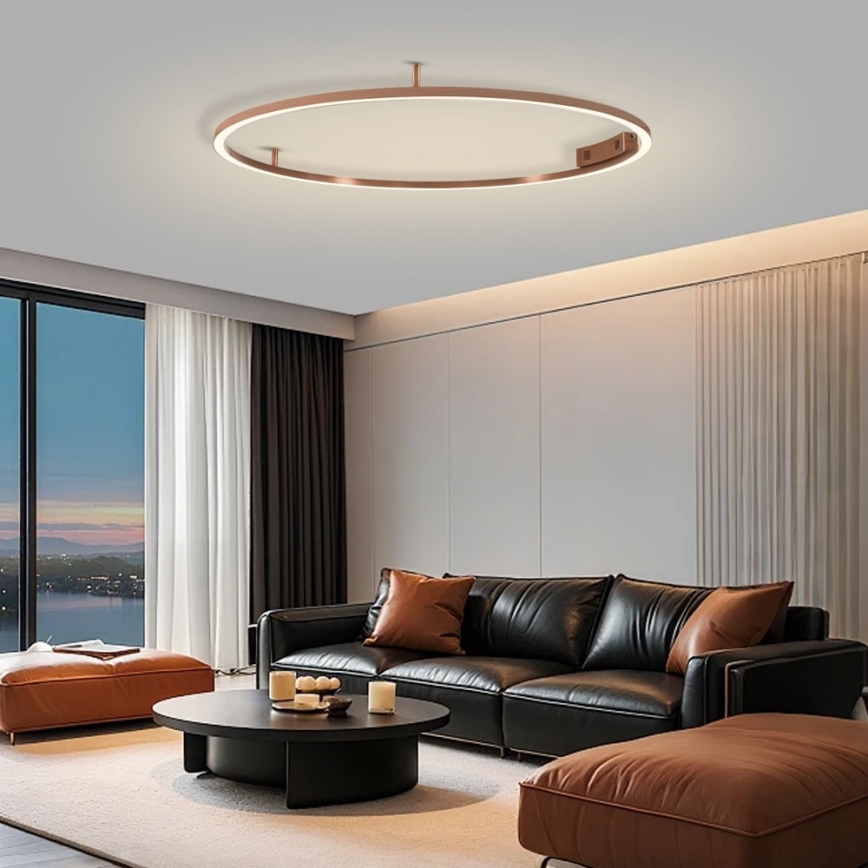 Immax NEO 07325-120C - Plafonnier LED dimmable FINO LED/72W/230V 120 cm Tuya or rose + télécommande