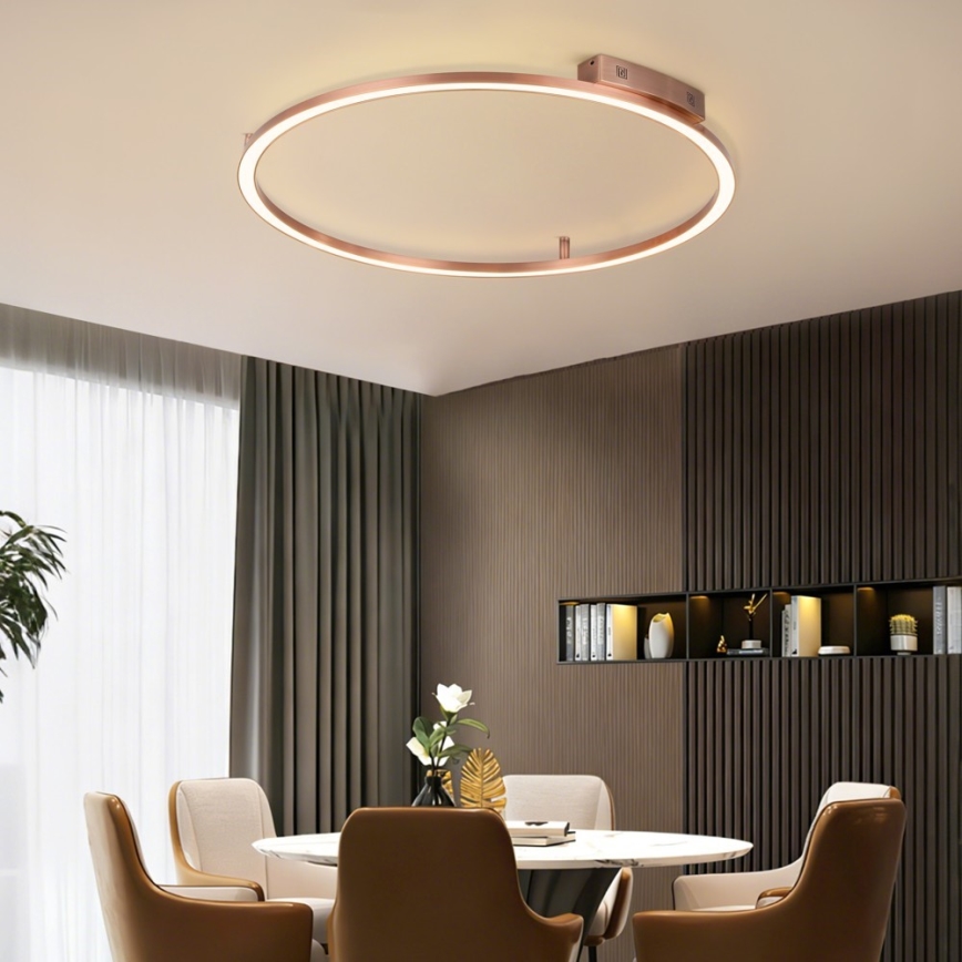 Immax NEO 07325-120C - Plafonnier LED dimmable FINO LED/72W/230V 120 cm Tuya or rose + télécommande