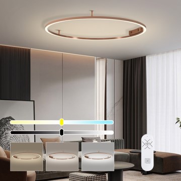 Immax NEO 07325-120C - Plafonnier LED dimmable FINO LED/72W/230V 120 cm Tuya or rose + télécommande