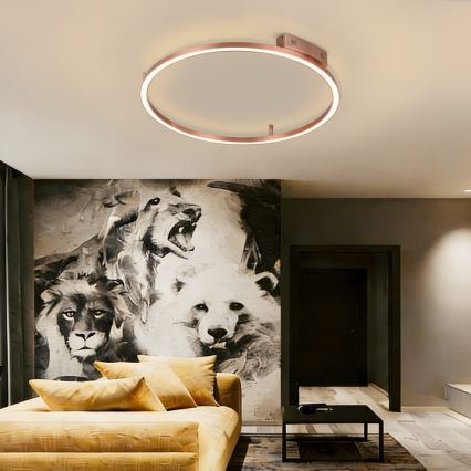 Immax NEO 07326-80C - FINO dimmbare LED-Deckenleuchte LED/55W/230V 80 cm Tuya Roségold + Fernbedienung