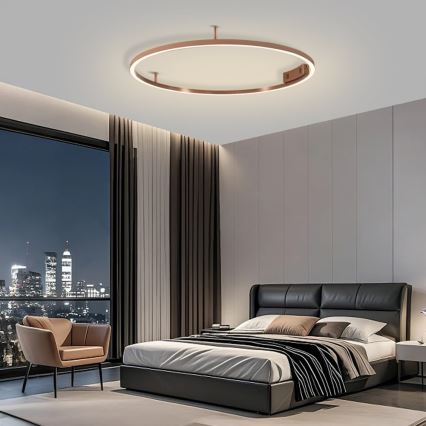 Immax NEO 07326-80C - FINO dimmbare LED-Deckenleuchte LED/55W/230V 80 cm Tuya Roségold + Fernbedienung