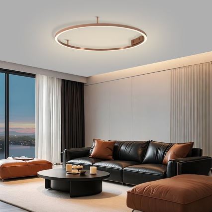 Immax NEO 07326-80C - FINO dimmbare LED-Deckenleuchte LED/55W/230V 80 cm Tuya Roségold + Fernbedienung