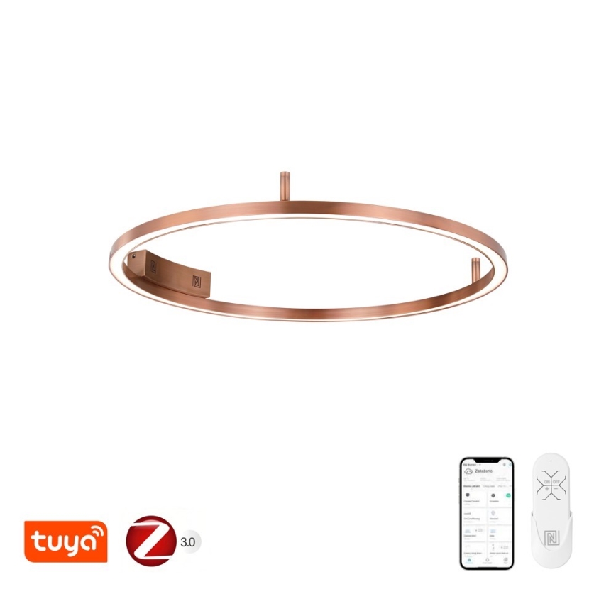 Immax NEO 07326-80C - Plafonnier LED dimmable FINO LED/55W/230V 80 cm Tuya or rose + télécommande