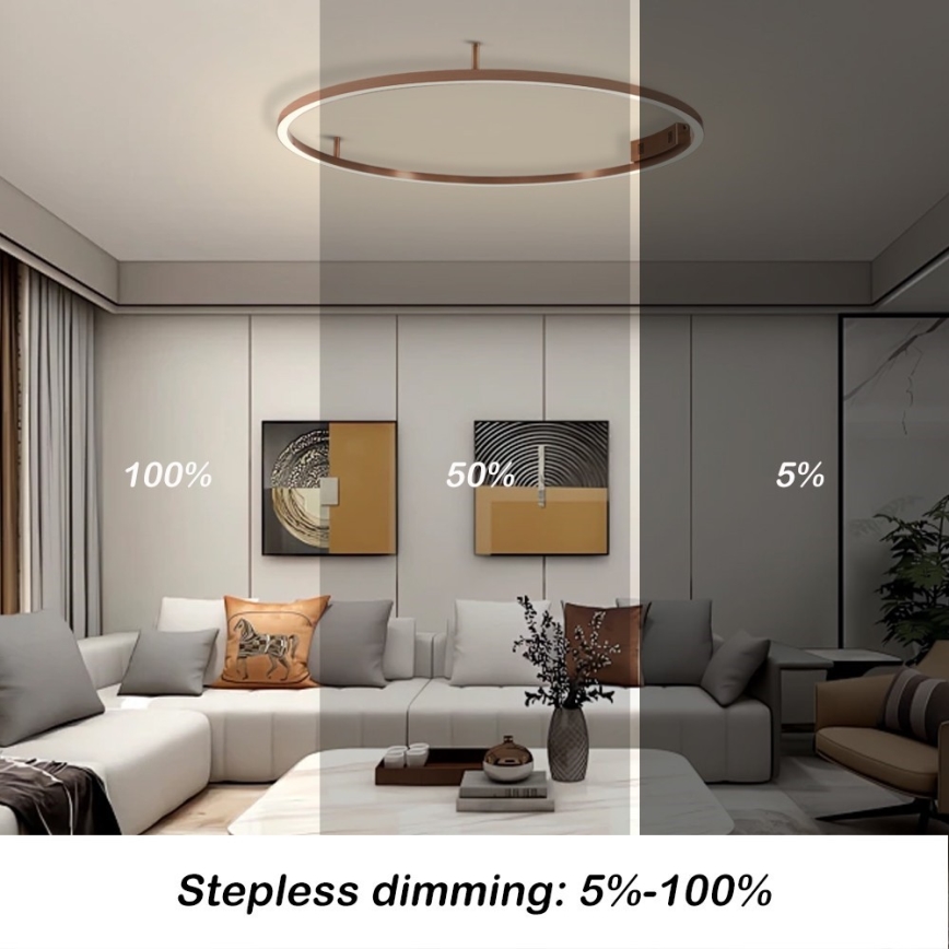 Immax NEO 07326-80C - Plafonnier LED dimmable FINO LED/55W/230V 80 cm Tuya or rose + télécommande
