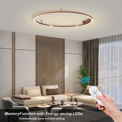 Immax NEO 07326-80C - Plafonnier LED dimmable FINO LED/55W/230V 80 cm Tuya or rose + télécommande