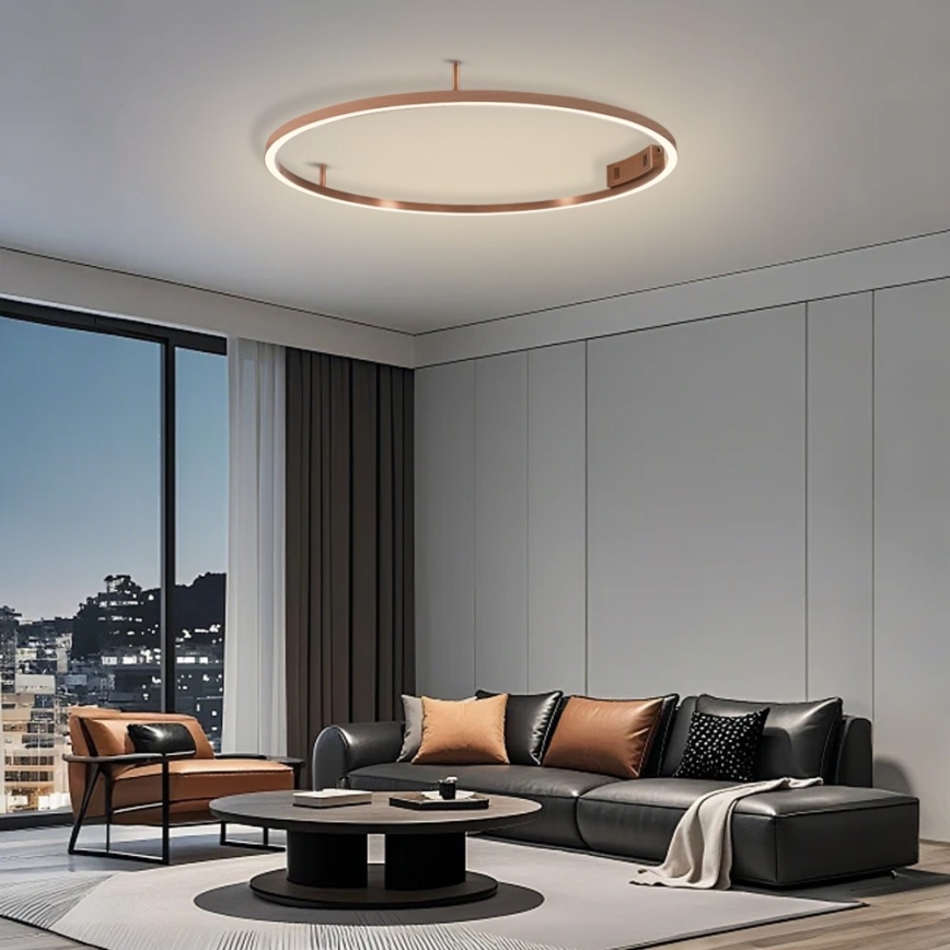 Immax NEO 07326-80C - Plafonnier LED dimmable FINO LED/55W/230V 80 cm Tuya or rose + télécommande