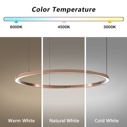 Immax NEO 07327L - dimmbare LED-Pendelleuchte FINO an Kabel LED/55W/230V 80 cm roségold Tuya + Fernbedienung