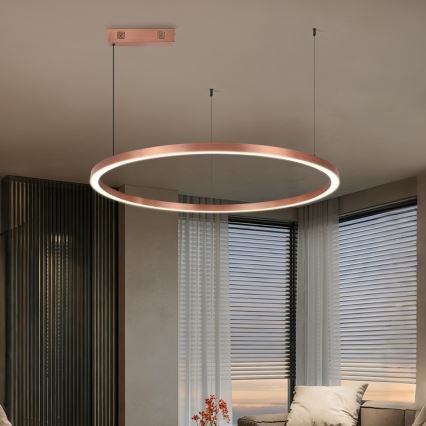 Immax NEO 07327L - dimmbare LED-Pendelleuchte FINO an Kabel LED/55W/230V 80 cm roségold Tuya + Fernbedienung