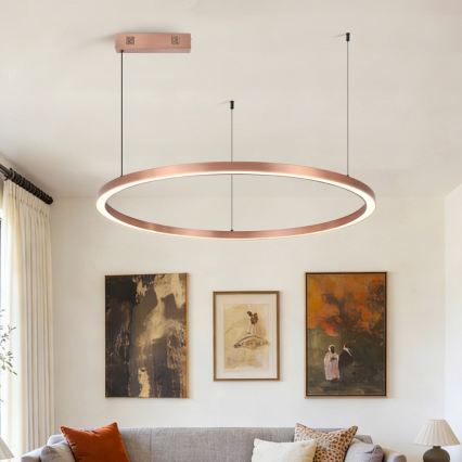 Immax NEO 07327L - dimmbare LED-Pendelleuchte FINO an Kabel LED/55W/230V 80 cm roségold Tuya + Fernbedienung