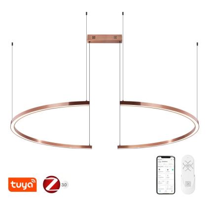 Immax NEO 07328L - FINO LED-dimmbare Pendelleuchte an Kabel LED/72W/230V 120 cm Roségold Tuya + Fernbedienung