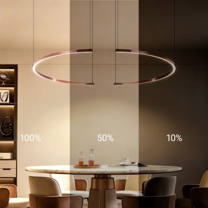 Immax NEO 07328L - FINO LED-dimmbare Pendelleuchte an Kabel LED/72W/230V 120 cm Roségold Tuya + Fernbedienung