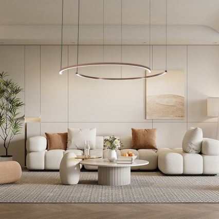Immax NEO 07328L - FINO LED-dimmbare Pendelleuchte an Kabel LED/72W/230V 120 cm Roségold Tuya + Fernbedienung