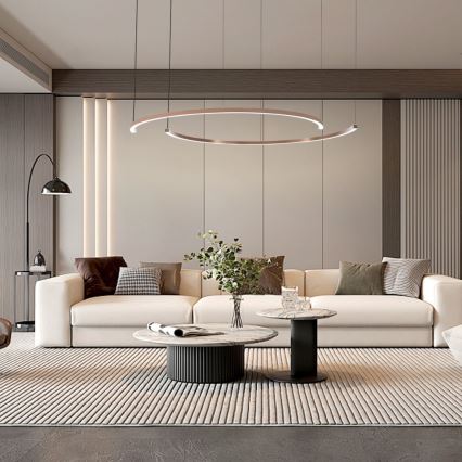 Immax NEO 07328L - FINO LED-dimmbare Pendelleuchte an Kabel LED/72W/230V 120 cm Roségold Tuya + Fernbedienung