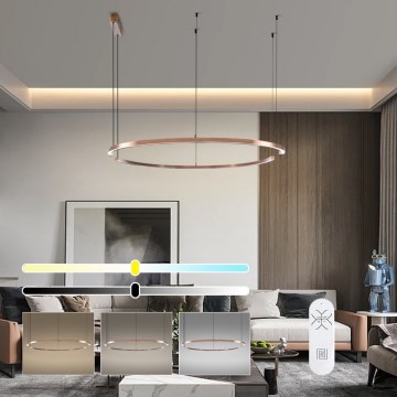 Immax NEO 07328L - FINO LED-dimmbare Pendelleuchte an Kabel LED/72W/230V 120 cm Roségold Tuya + Fernbedienung