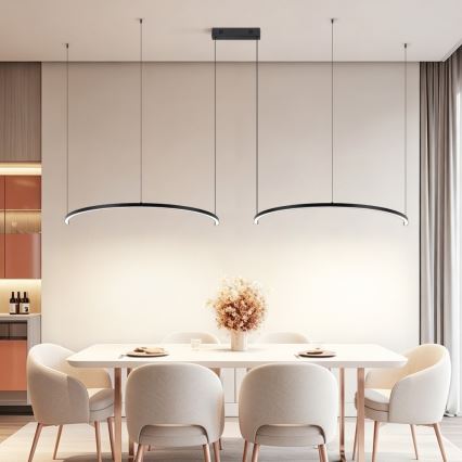 Immax NEO 07329L - Lampadario LED dimmerabile su cavo FINO LED/72W/230V 120 cm nero Tuya + telecomando