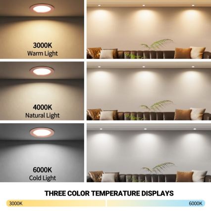 Immax NEO 07330L - Plafonnier encastré LED dimmable DOWN LED/12W/230V Wi-Fi Tuya Ø 12 cm or rose