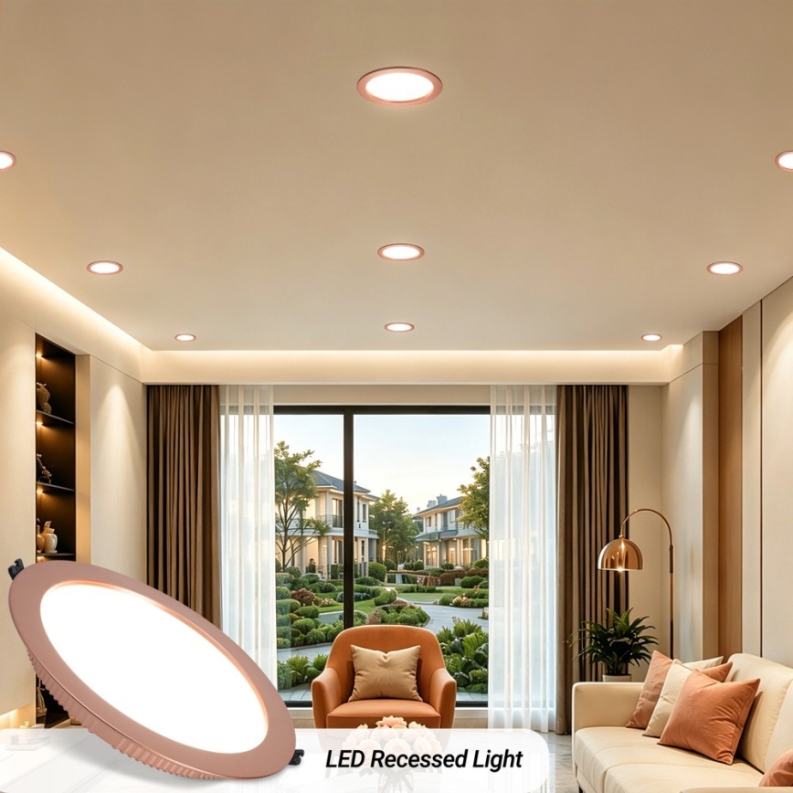 Immax NEO 07331L - Luminaire encastré dimmable DOWN LED/36W/230V, Wi‑Fi Tuya, Ø 23 cm, or rose