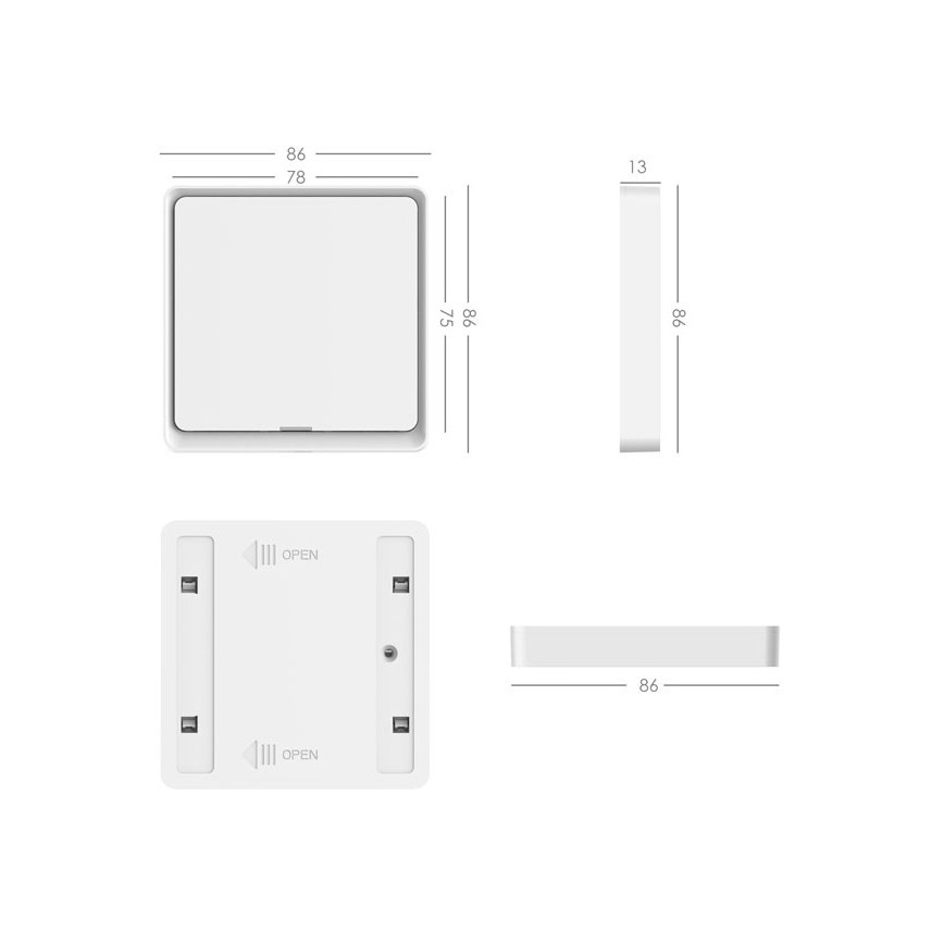 Immax NEO 07506L - Interruttore 1-bottone SMART 1xCR2430 Zigbee 3.0 Tuya