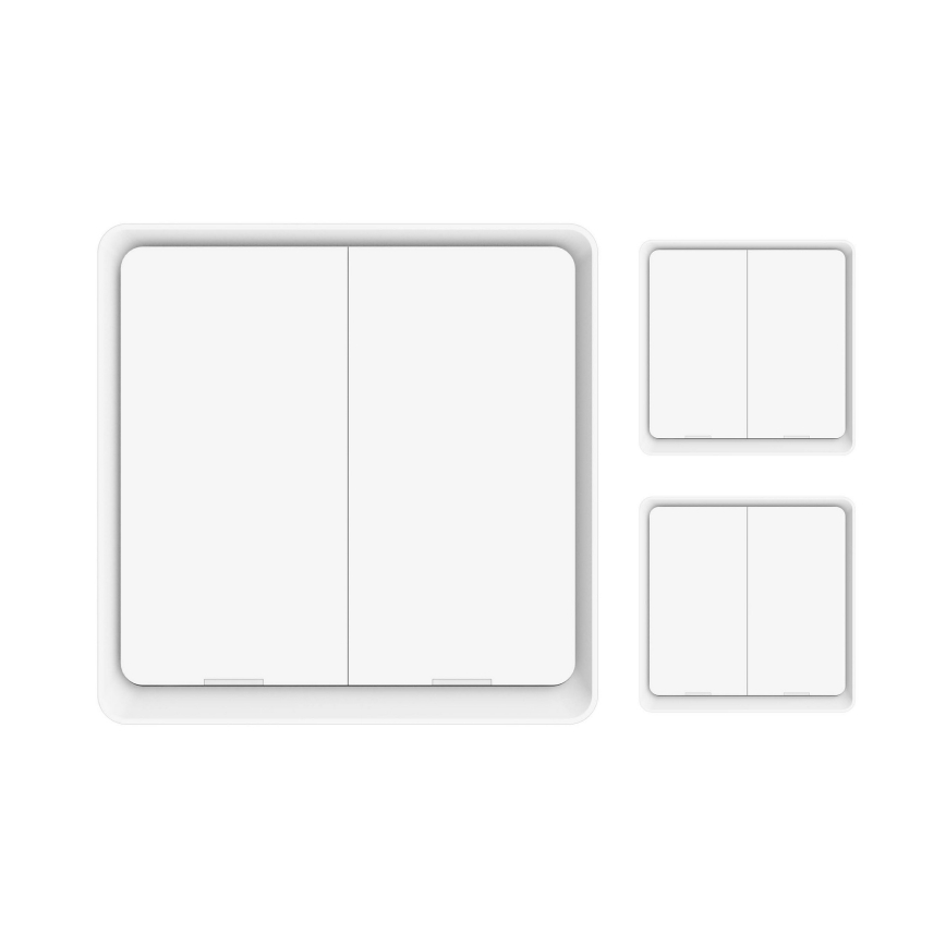 Immax NEO 07507C - SET 3x Interruttore 2-bottoni SMART 3xCR2430 Zigbee 3.0 Tuya