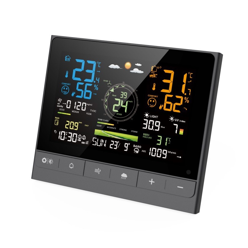 Immax NEO 07528L - Stazione meteorologica professionale 7 in 1 NEO LITE SMART 5V/2xAAA + 3xAA