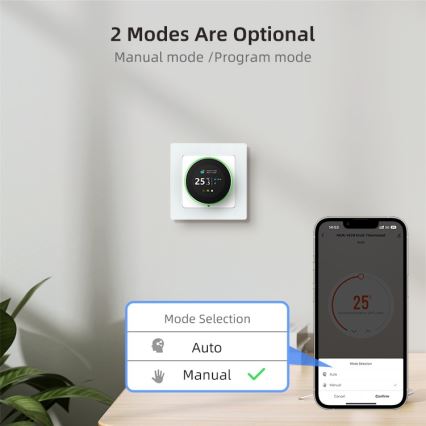 Immax NEO 07534L - Termostato per riscaldamento a pavimento SMART 230V/3A Wi-Fi Tuya