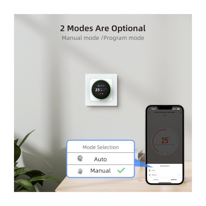 Immax NEO 07534L - Termostato per riscaldamento a pavimento SMART 230V/3A Wi-Fi Tuya
