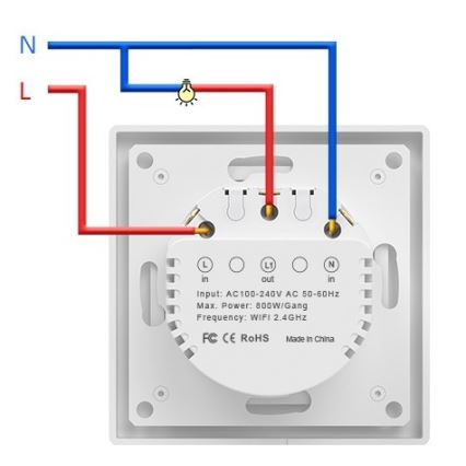Immax NEO 07538L - Interrupteur SMART 1 bouton 230 V Wi‑Fi Tuya