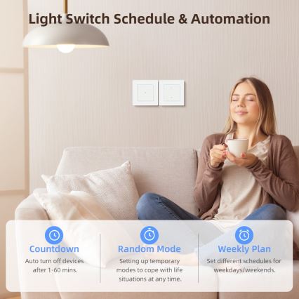 Immax NEO 07549L - Interrupteur intelligent 1 bouton 230 V compatible Tuya
