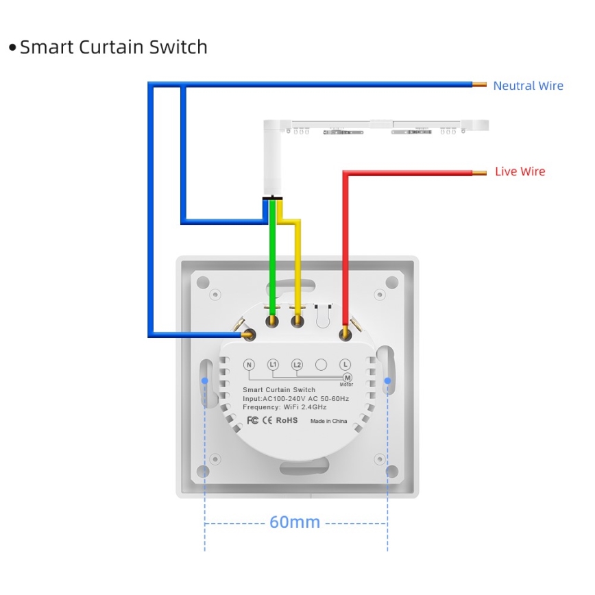 Immax NEO 07551L - Interruttore intelligente per il controllo di veneziane e tapparelle 230V Tuya
