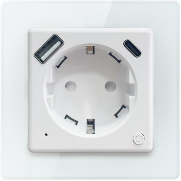 Immax NEO 07552L - Presa smart tipo F 16A/230V + 1xUSB-A+1xUSB C PD 20W Tuya