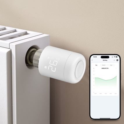 Immax NEO 07554L - Testa termostatica con alimentazione a 3 batterie AA