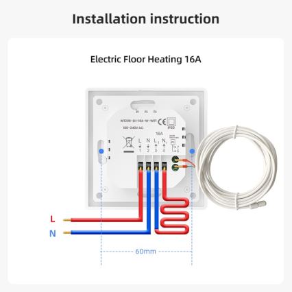 Immax NEO 07555L - Smart-Thermostat für elektrische Fußbodenheizung 230V/16A Tuya