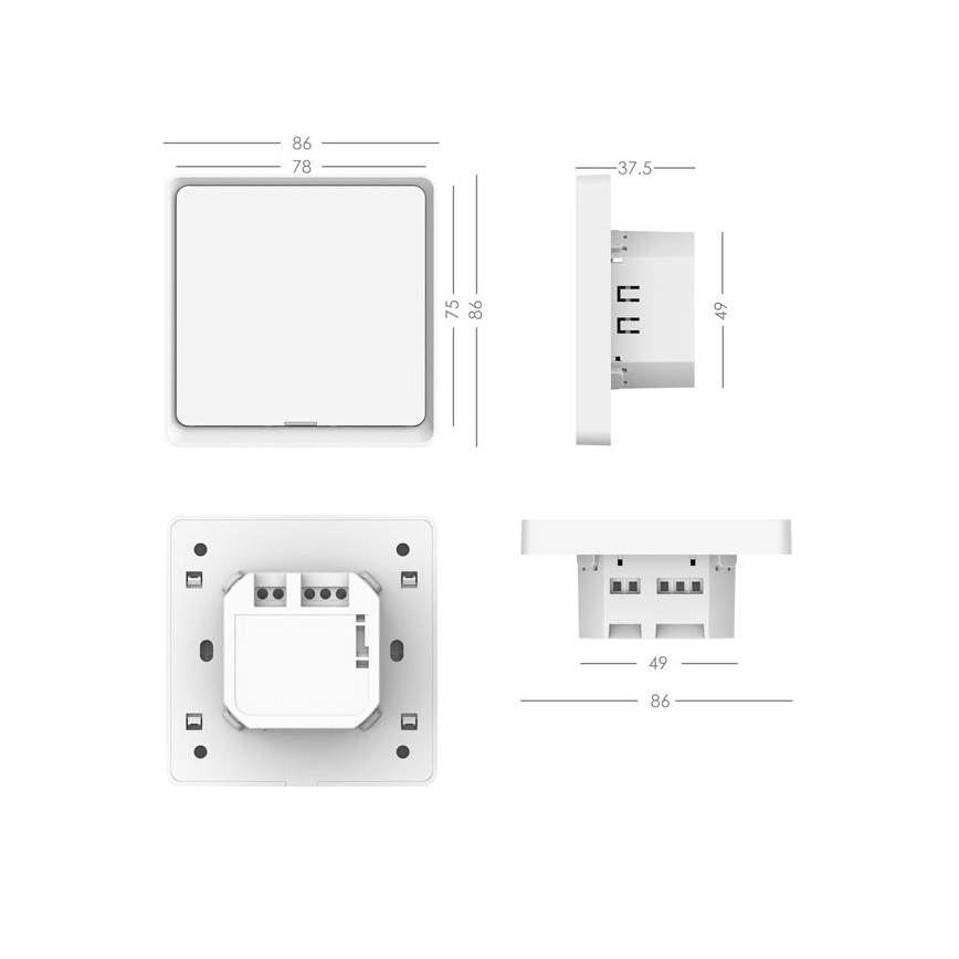 Immax NEO 07569L - Interrupteur 1 bouton SMART 230V Wi-Fi Tuya