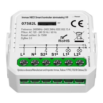 Immax Neo 07582L - Regolatore smart dimmerabile V9 2 bottoni Tuya